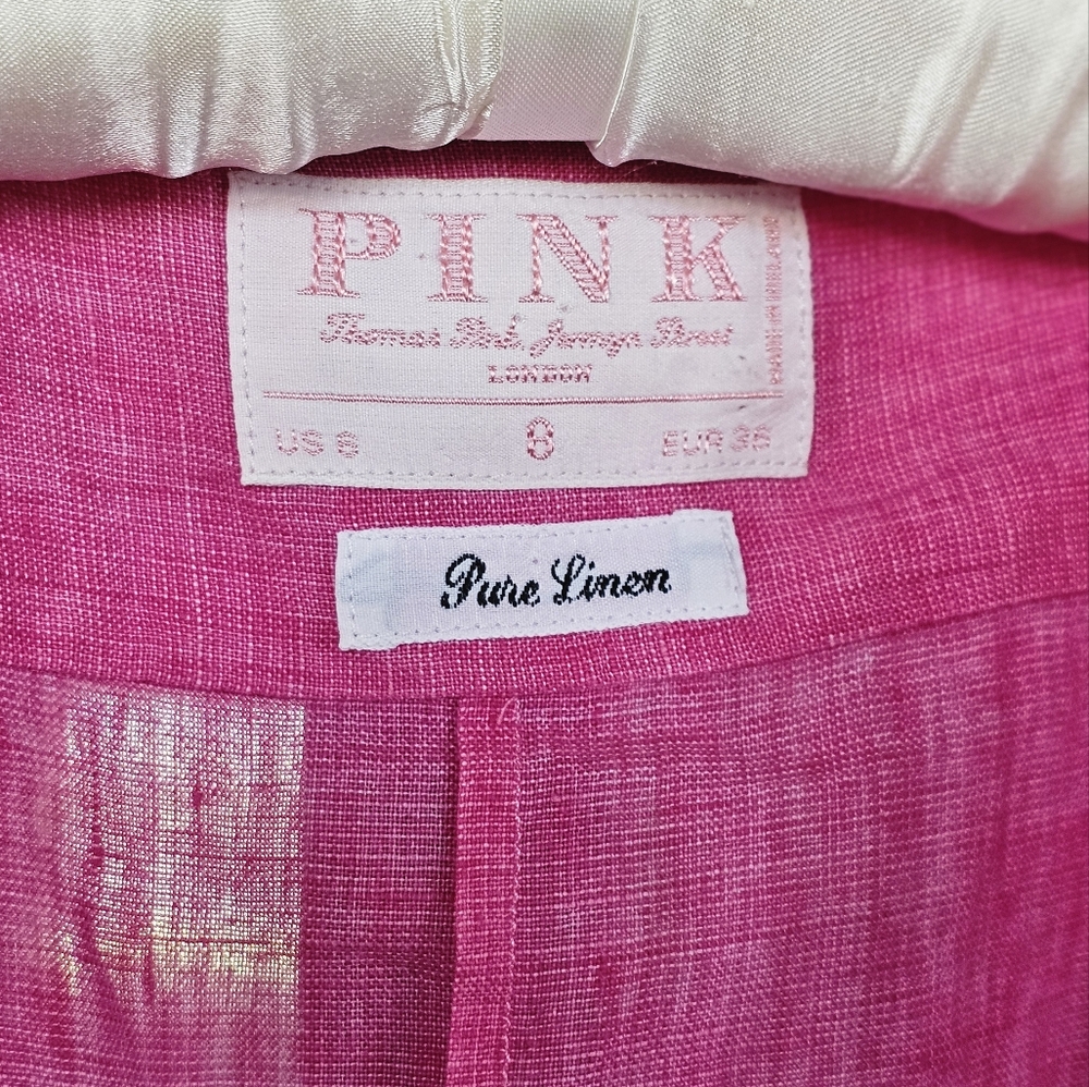 Thomas Pink Womens Pure Linen Wrap Blouse - Picture 3 of 4
